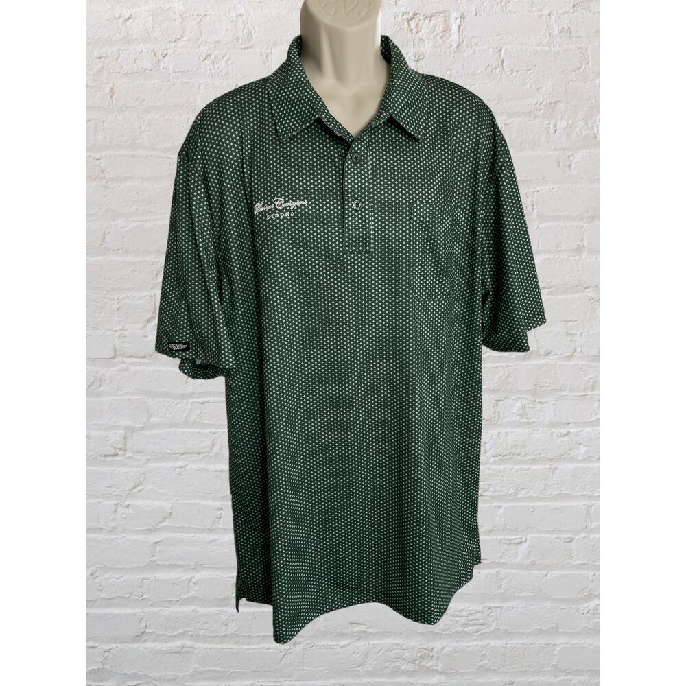 Straight Down Short Sleeve Polo, Cotton‎ Boll Design all over, Size XXL